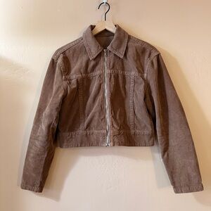 John Galt Brandy Melville Corduroy Jacket Brown Karina Cropped